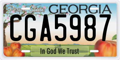 GA license plate CGA5987