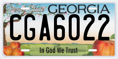 GA license plate CGA6022