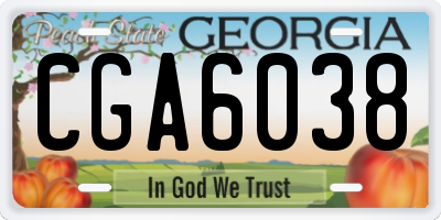 GA license plate CGA6038