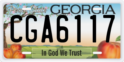 GA license plate CGA6117