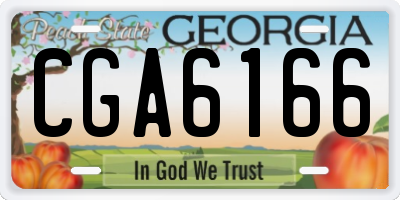 GA license plate CGA6166