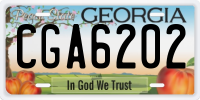 GA license plate CGA6202