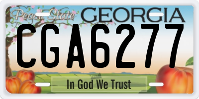 GA license plate CGA6277