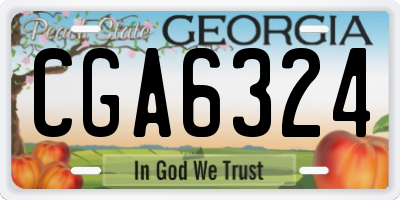 GA license plate CGA6324