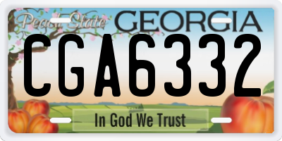 GA license plate CGA6332