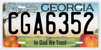 GA license plate CGA6352