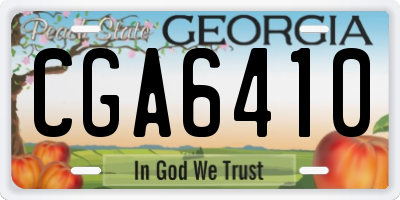 GA license plate CGA6410