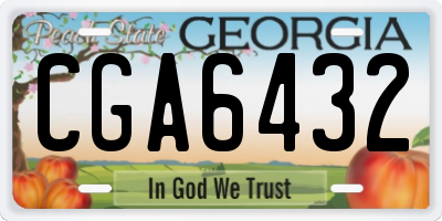 GA license plate CGA6432