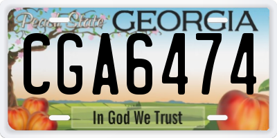 GA license plate CGA6474