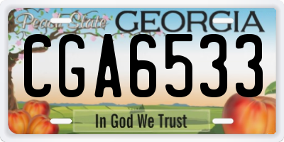 GA license plate CGA6533