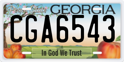 GA license plate CGA6543