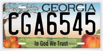 GA license plate CGA6545