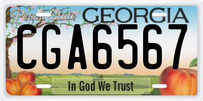 GA license plate CGA6567