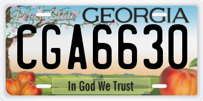 GA license plate CGA6630