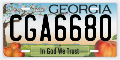 GA license plate CGA6680
