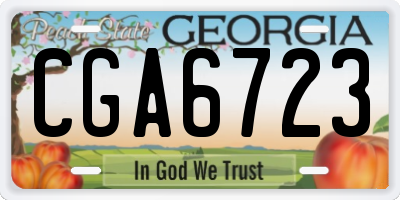 GA license plate CGA6723