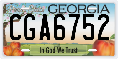 GA license plate CGA6752