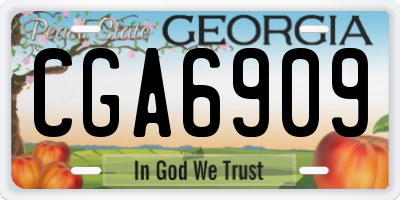 GA license plate CGA6909