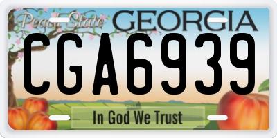 GA license plate CGA6939