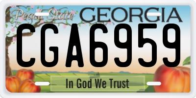 GA license plate CGA6959