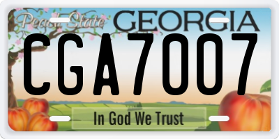 GA license plate CGA7007