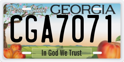 GA license plate CGA7071