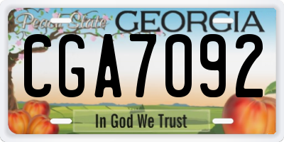 GA license plate CGA7092