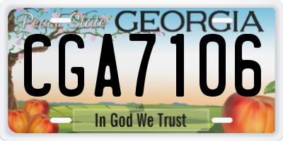 GA license plate CGA7106