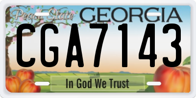 GA license plate CGA7143