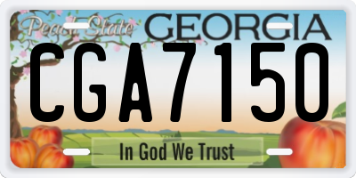 GA license plate CGA7150