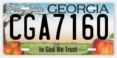 GA license plate CGA7160
