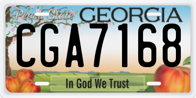 GA license plate CGA7168