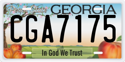GA license plate CGA7175