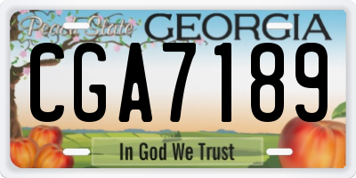 GA license plate CGA7189