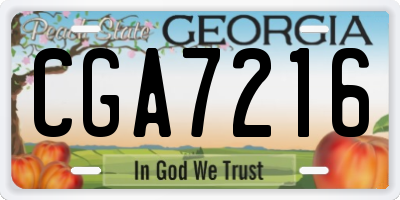 GA license plate CGA7216