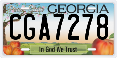 GA license plate CGA7278