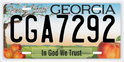 GA license plate CGA7292