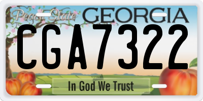 GA license plate CGA7322