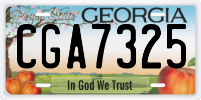 GA license plate CGA7325