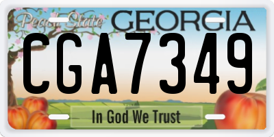 GA license plate CGA7349