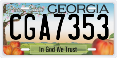 GA license plate CGA7353