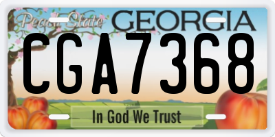 GA license plate CGA7368