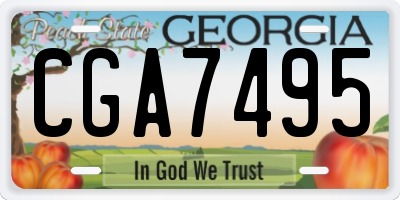 GA license plate CGA7495