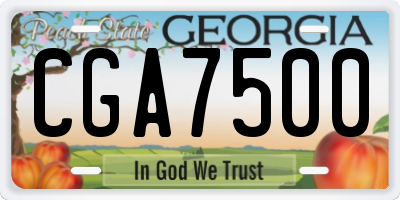 GA license plate CGA7500