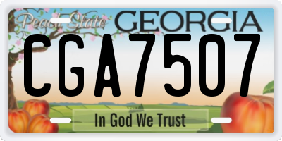 GA license plate CGA7507