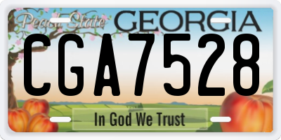 GA license plate CGA7528