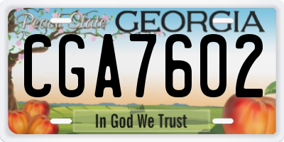 GA license plate CGA7602