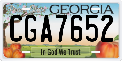 GA license plate CGA7652