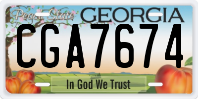 GA license plate CGA7674