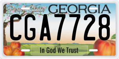 GA license plate CGA7728